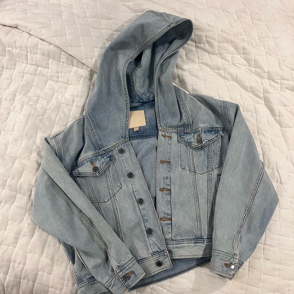GAP x Beis Light Blue Jean Jacket with Hood